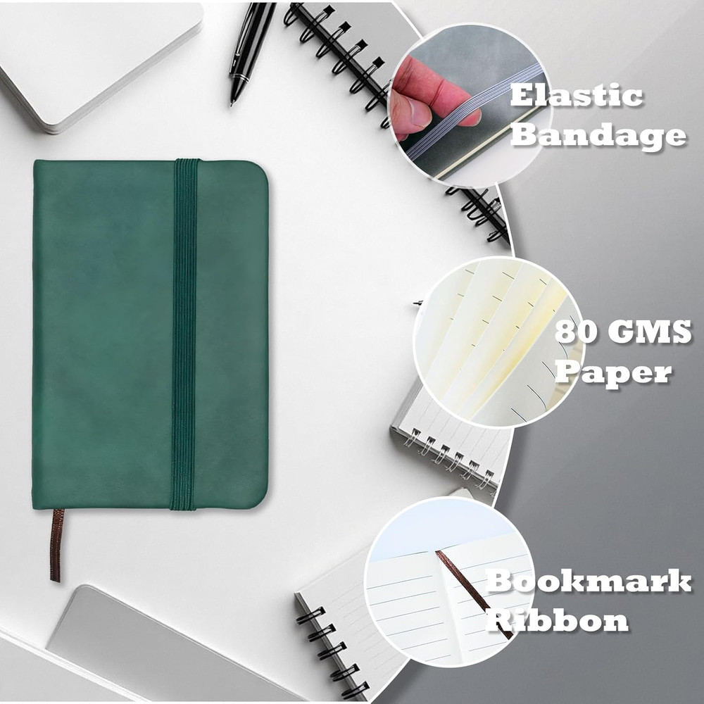 2 Pack Small Pocket Notebook,Journal Hardcover Notepad with Thick Lined Paper, 2