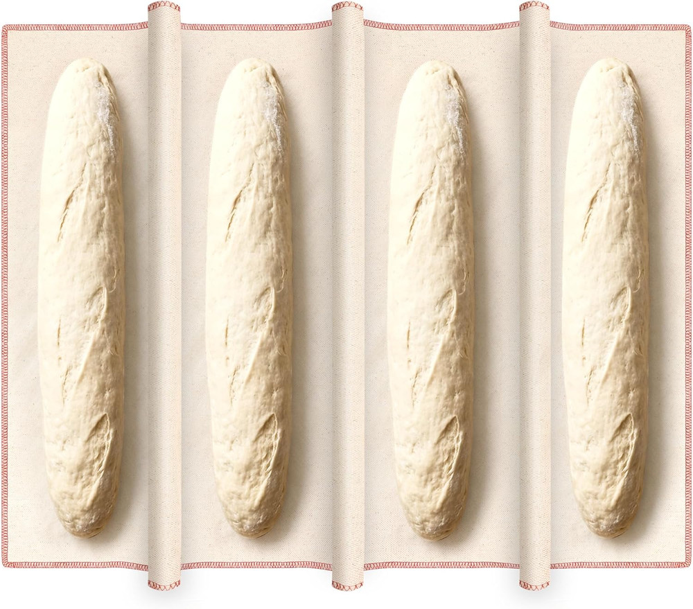 Thickened Flax Linen Baker Couche, 36 × 26 Inch Extra Large Bread Proofing Cl...