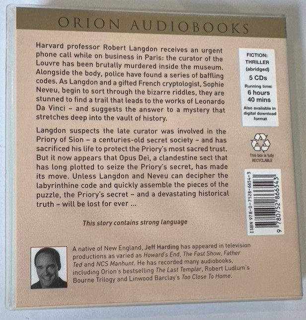 Dan Brown : The Da Vinci Code 5xCD Audiobook