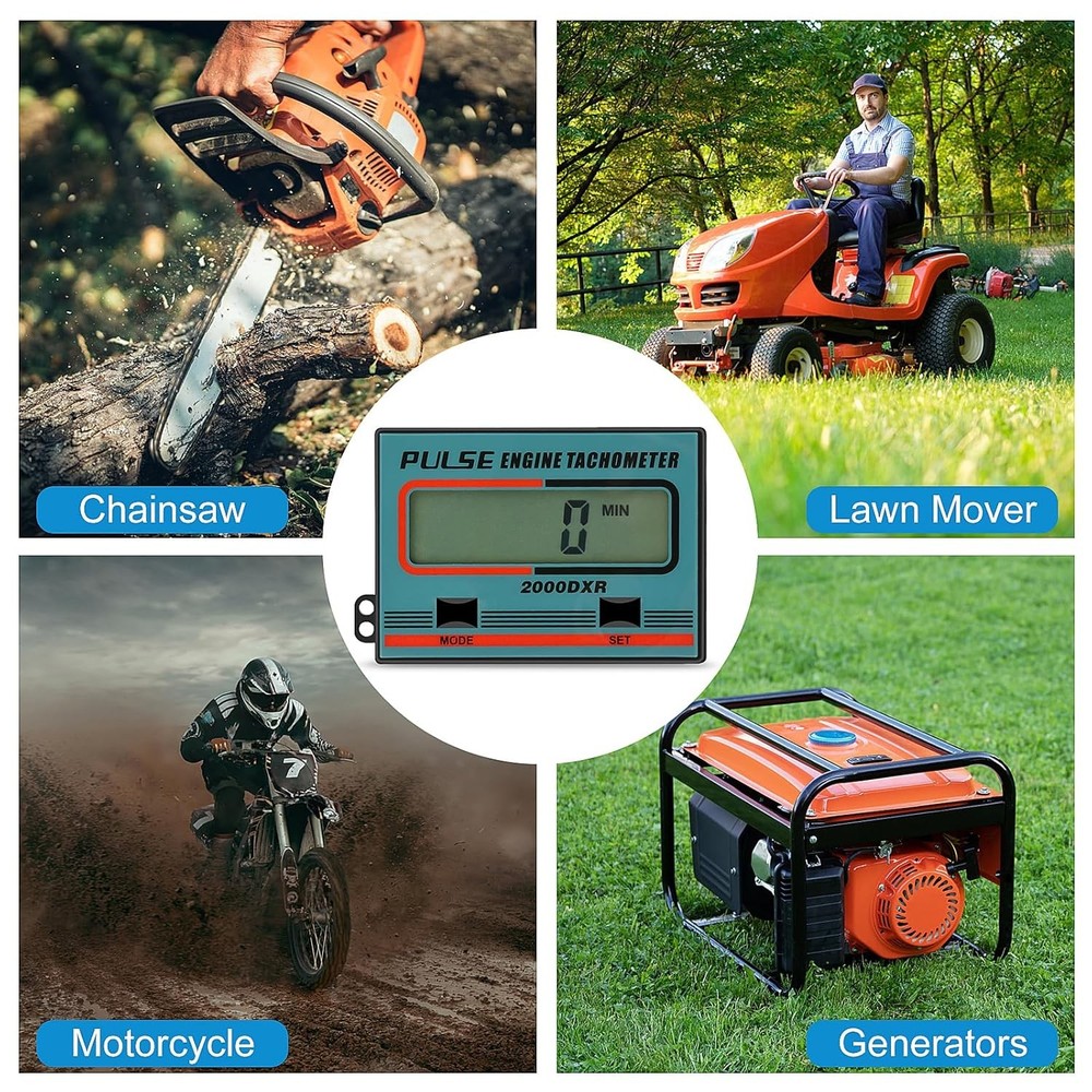 Handheld Digital Induction Chainsaw Tachometer, 2 Stroke 4 Stroke Small Engin...