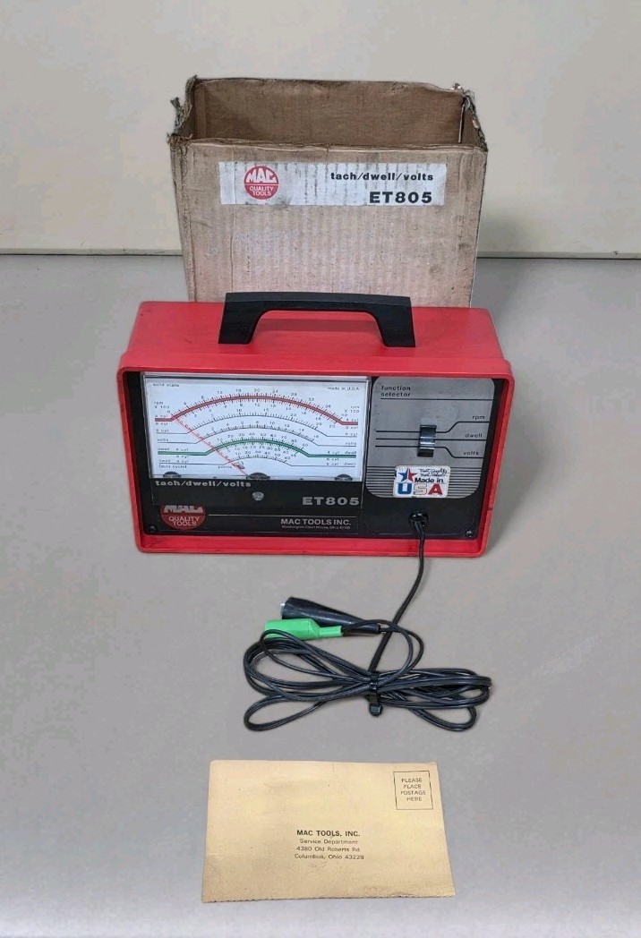 Vintage Mac Tools ET-805 Voltage RPM Dwell Analyzer Tester ET805