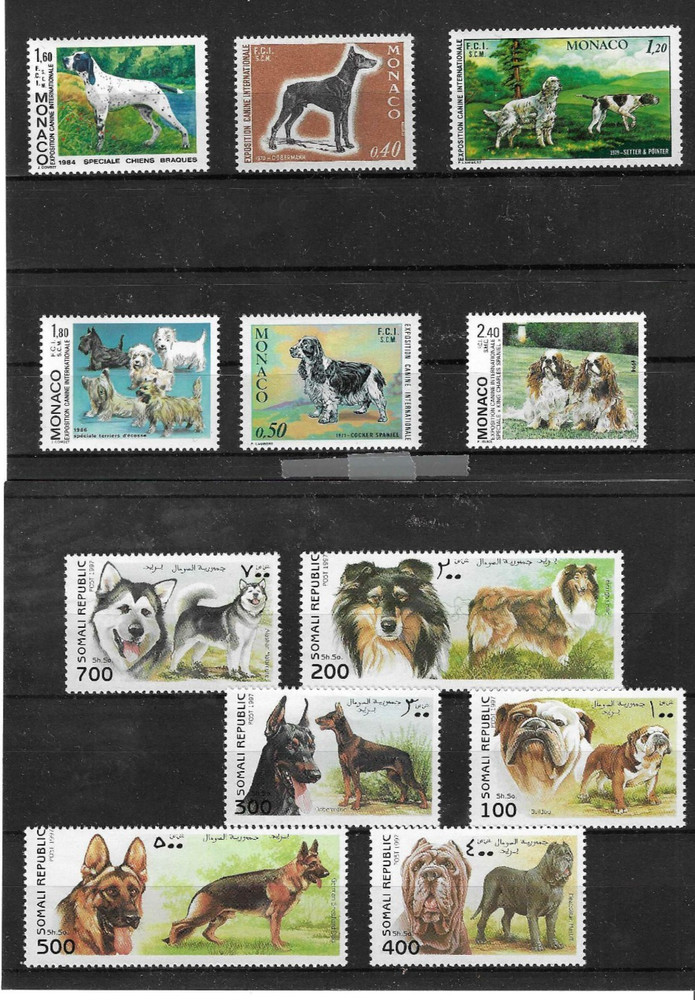 Monaco / DOGS , International dog show issues . MNH