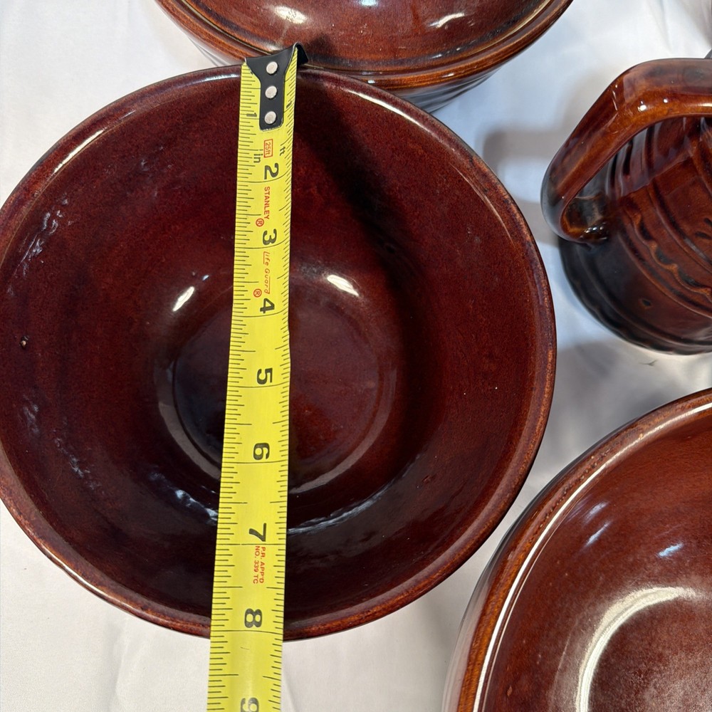 MarCrest Ovenproof Stoneware Pottery Brown Glazes Set USA