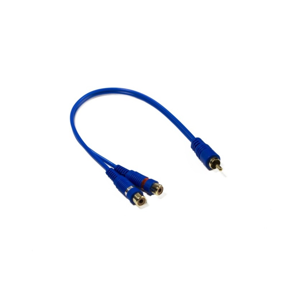 Stinger SSIBY2F RCA Y Blue Interconnect 6"