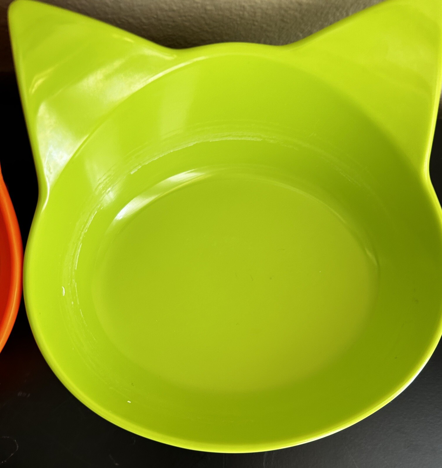 Halloween Kitty Cat Dishes Melamine - Set of 3 Orange Green Yellow