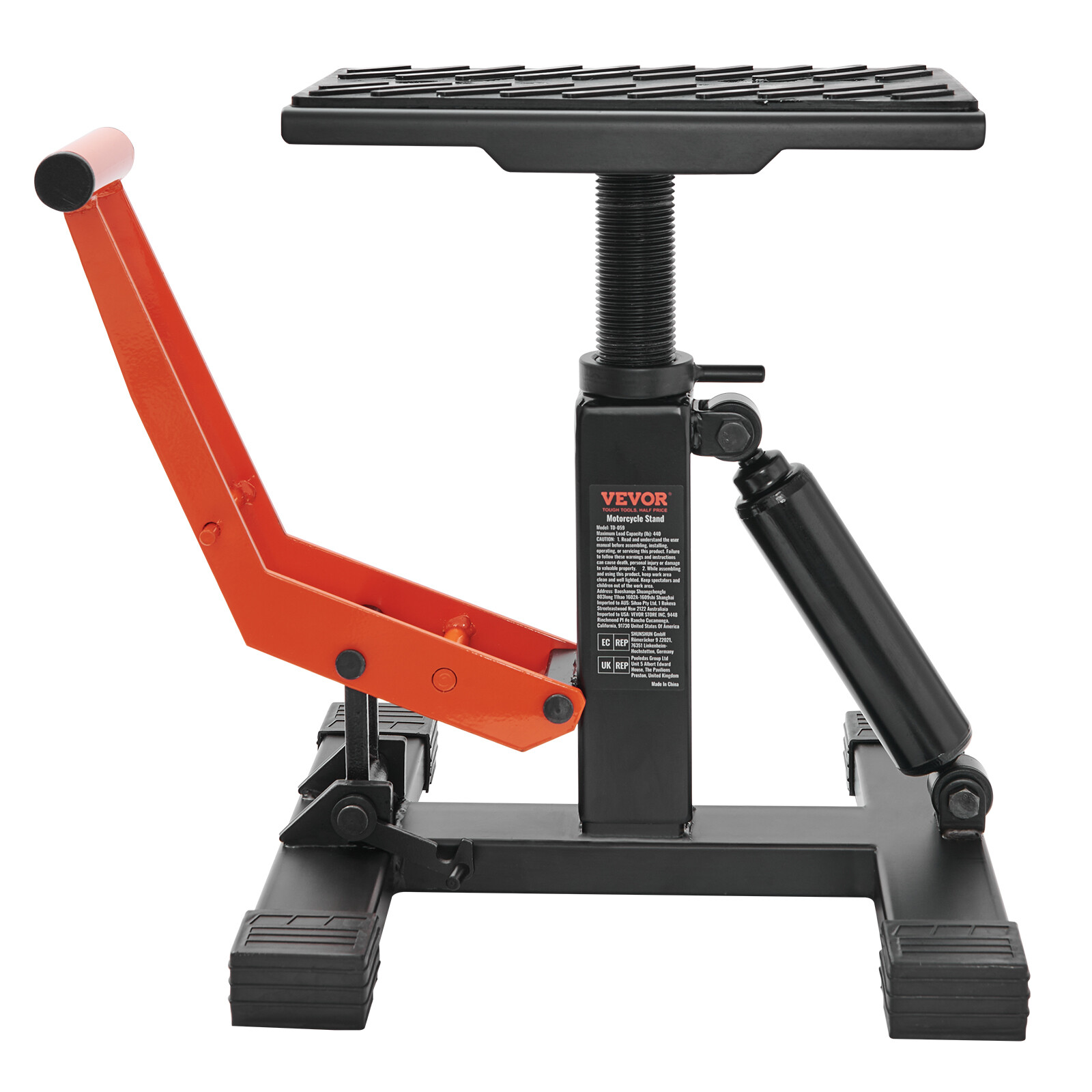 VEVOR Dirt Bike Lift Stand 440 LBS Adjustable Hydraulic Lift Jack for Dirt Bike