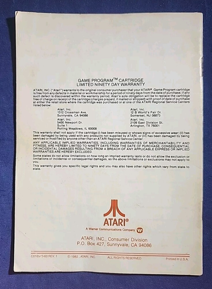 VINTAGE 1982 STAR RAIDERS ATARI GAME PROGRAM INSTRUCTIONS
