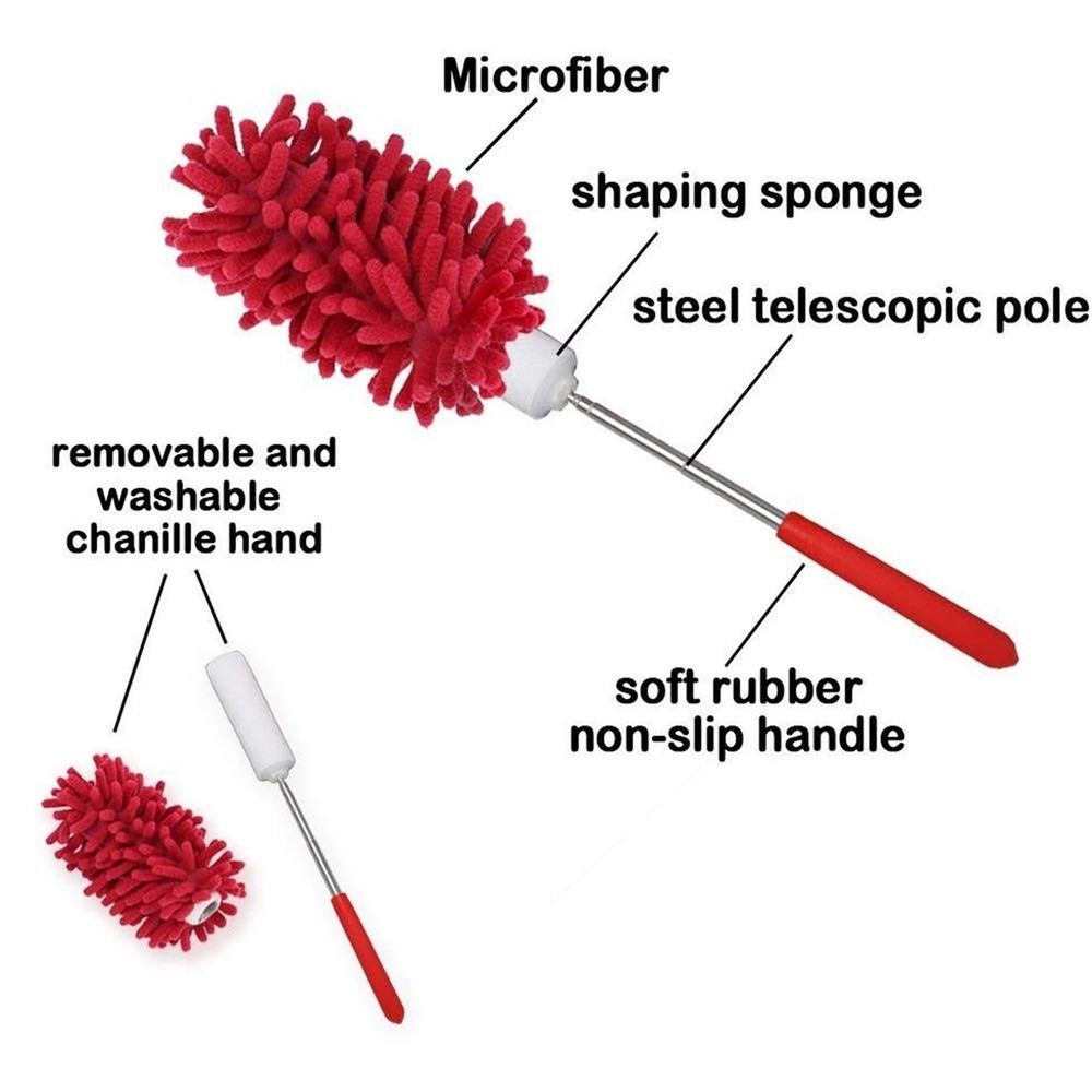 Microfiber Extendable Hand Dusters Washable Dusting Brush with Telescoping Po...