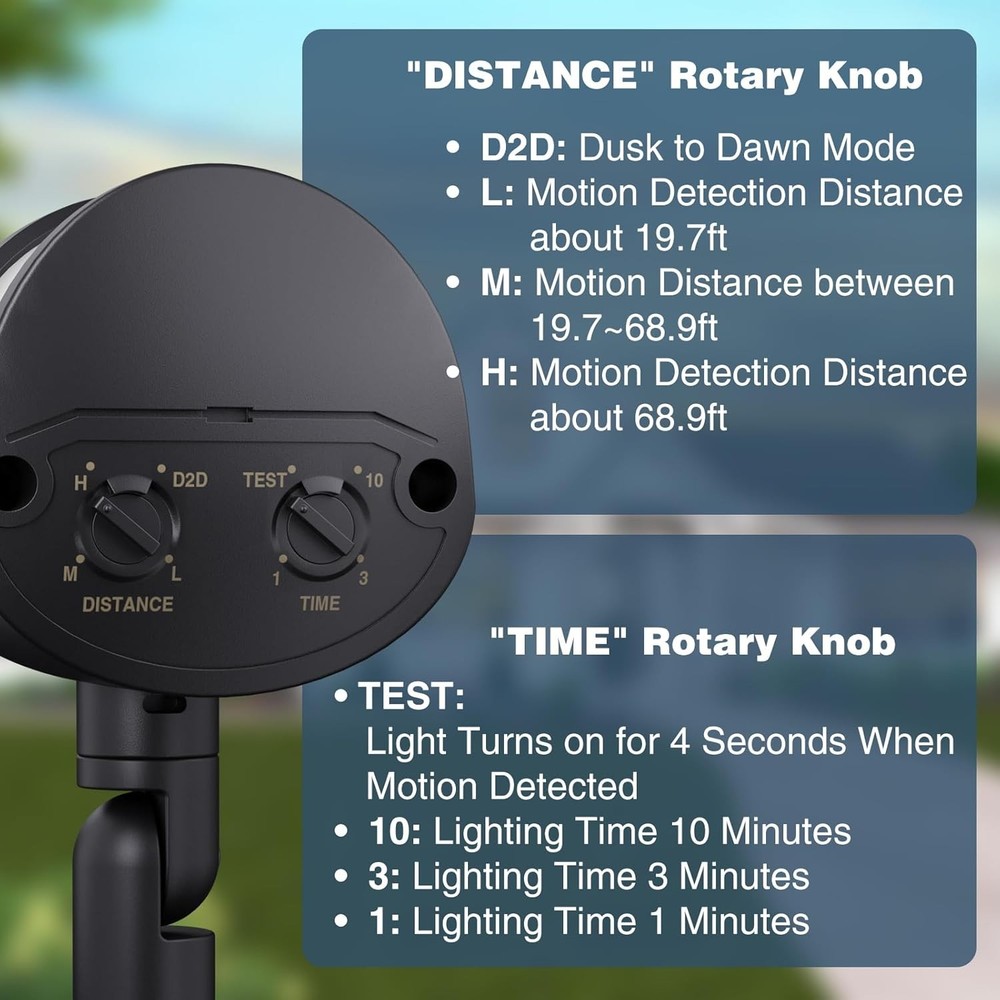 Onforu Motion Sensor, Dusk to Dawn Detector, Timer, Adjustable Detection Distanc