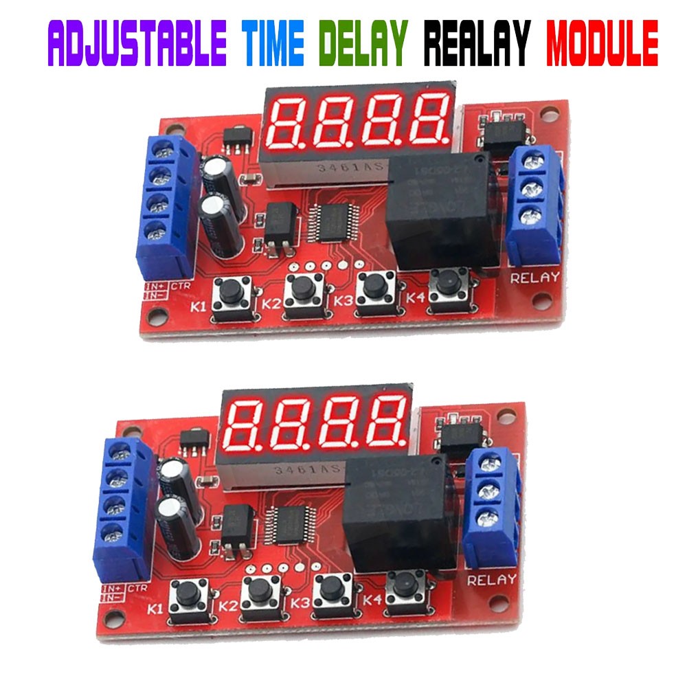 2Pcs DC12V 10A Adjustable Time Delay Relay Module LED Digital Control Switch US