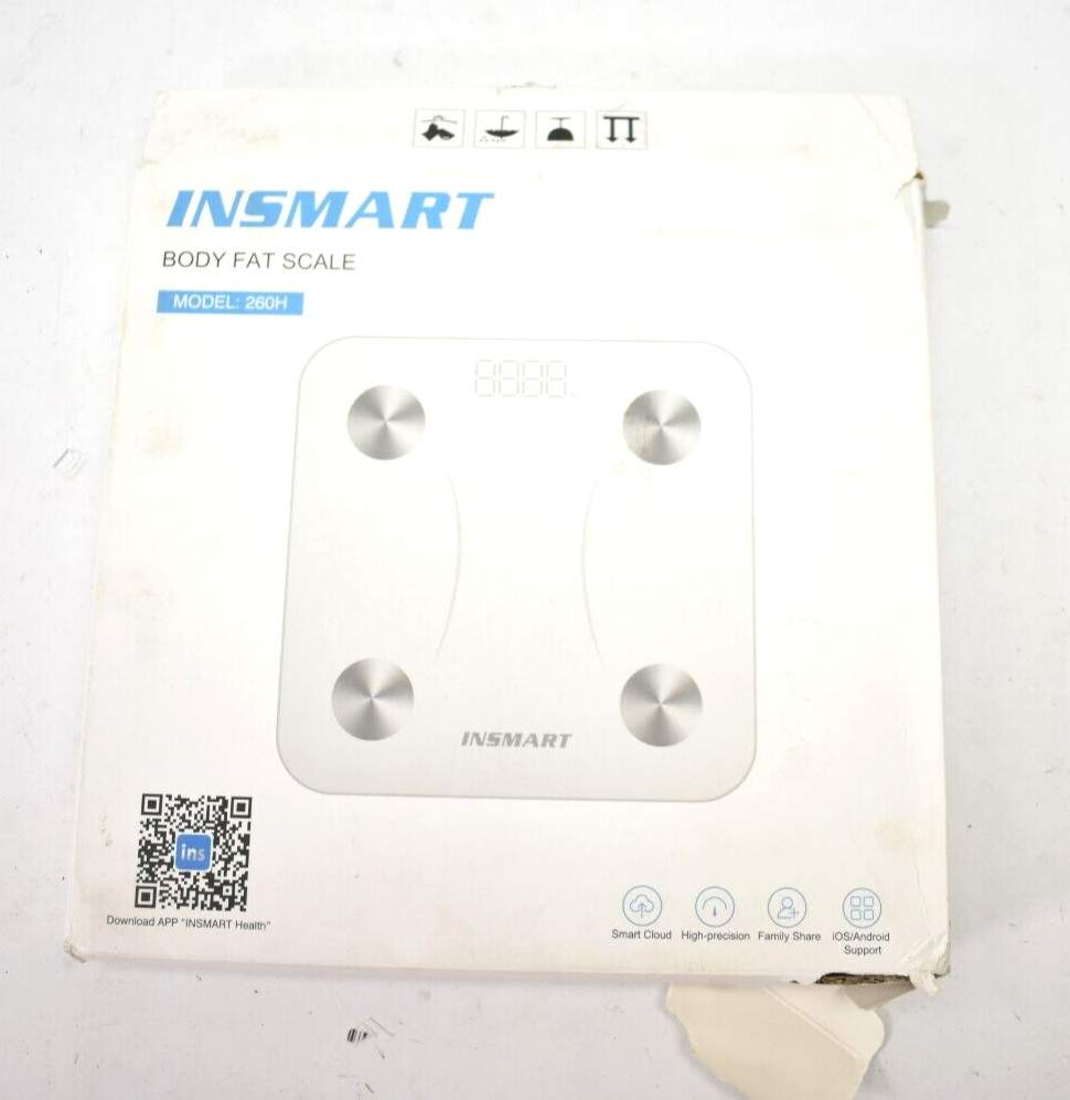 Insmart Smart Scale For Body Weight Digital Black Bluetooth Fat Analyzer