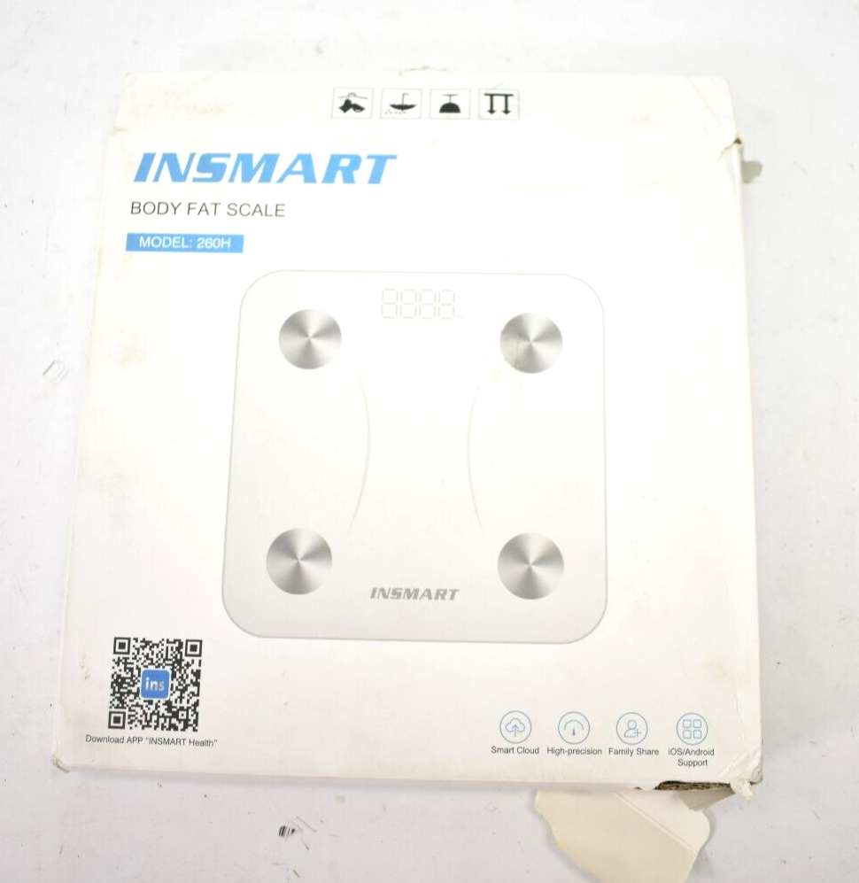 Insmart Smart Scale For Body Weight Digital Black Bluetooth Fat Analyzer