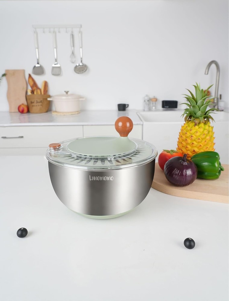 Stainless Steel Salad Spinner with Drain Function