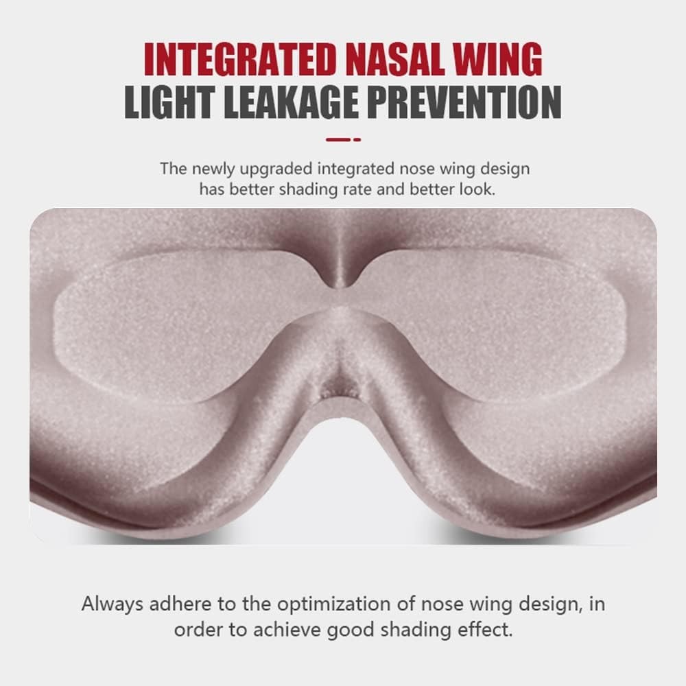 Adjustable Memory Foam Eye Mask - 99% Light Blocking, Zero Pressure, Pink
