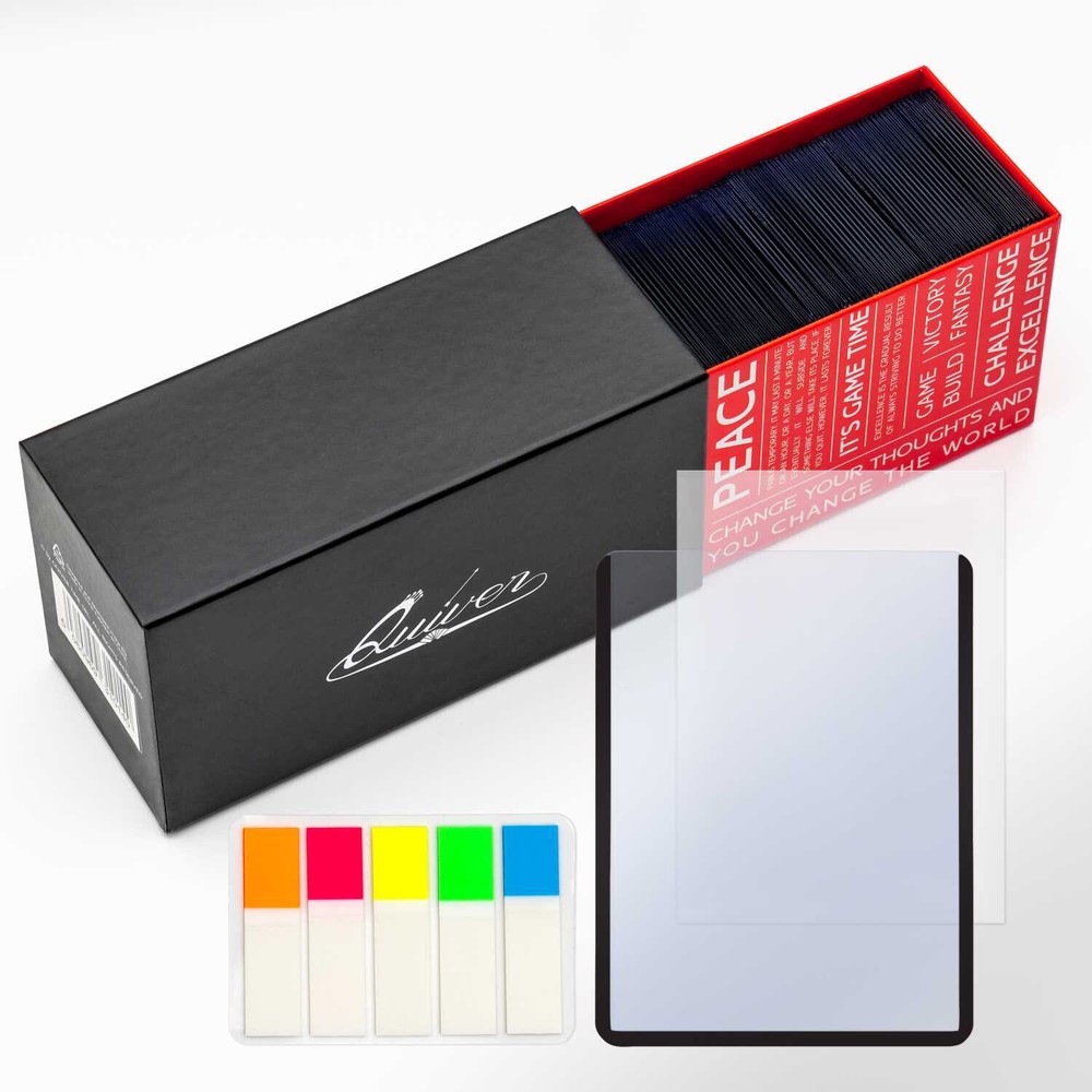 Quiver 100 Count Top Loader for Cards + 100 Soft Card Sleeves + 100 Pull-Tabs