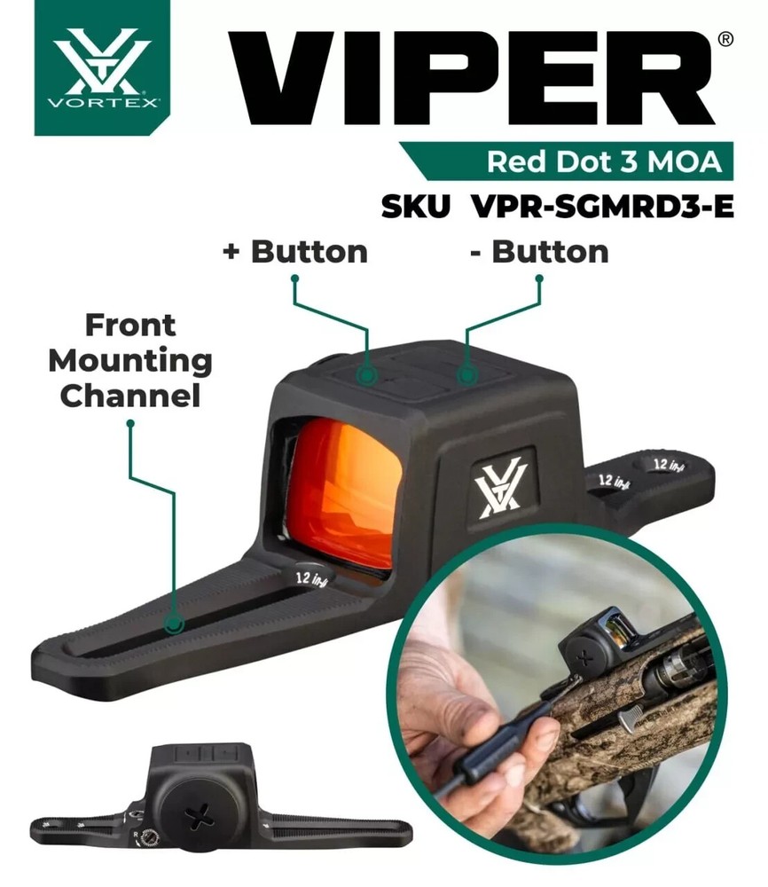 Vortex Optics Viper SG Enclosed Micro Red Dot Sights - 3 MOA Red Dot