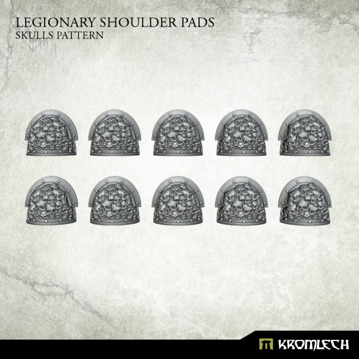 Kromlech Legionary Shoulder Pads: Skulls Pattern (10) New