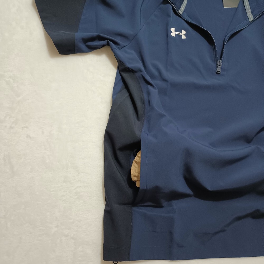 New Under Armour ¼ Zip Coach's Pullover Medium Navy Storm Tech Men's Squad