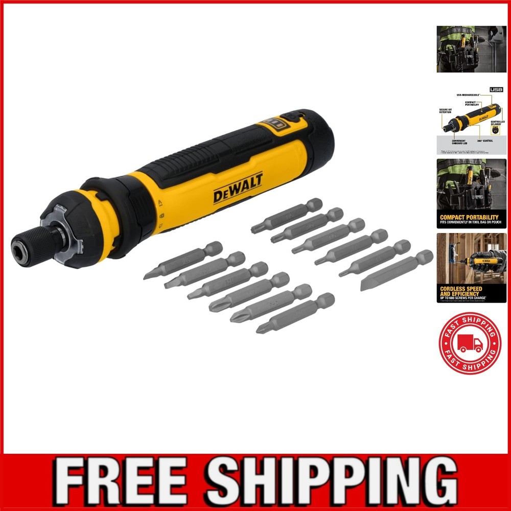 DEWALT Cordless Screwdriver with FLEXDRIVE Control and Screwdriving Bits (DWH