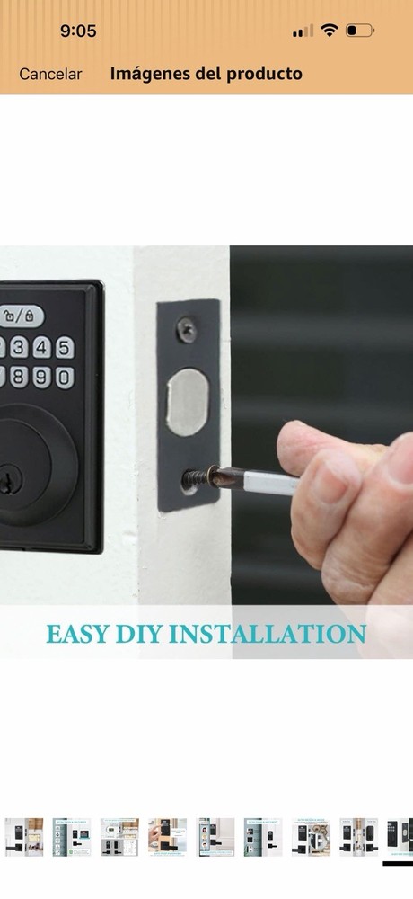 Combination Keypad Smart Door Lock Auto Re-Lock 20 User Codes Keyless Black
