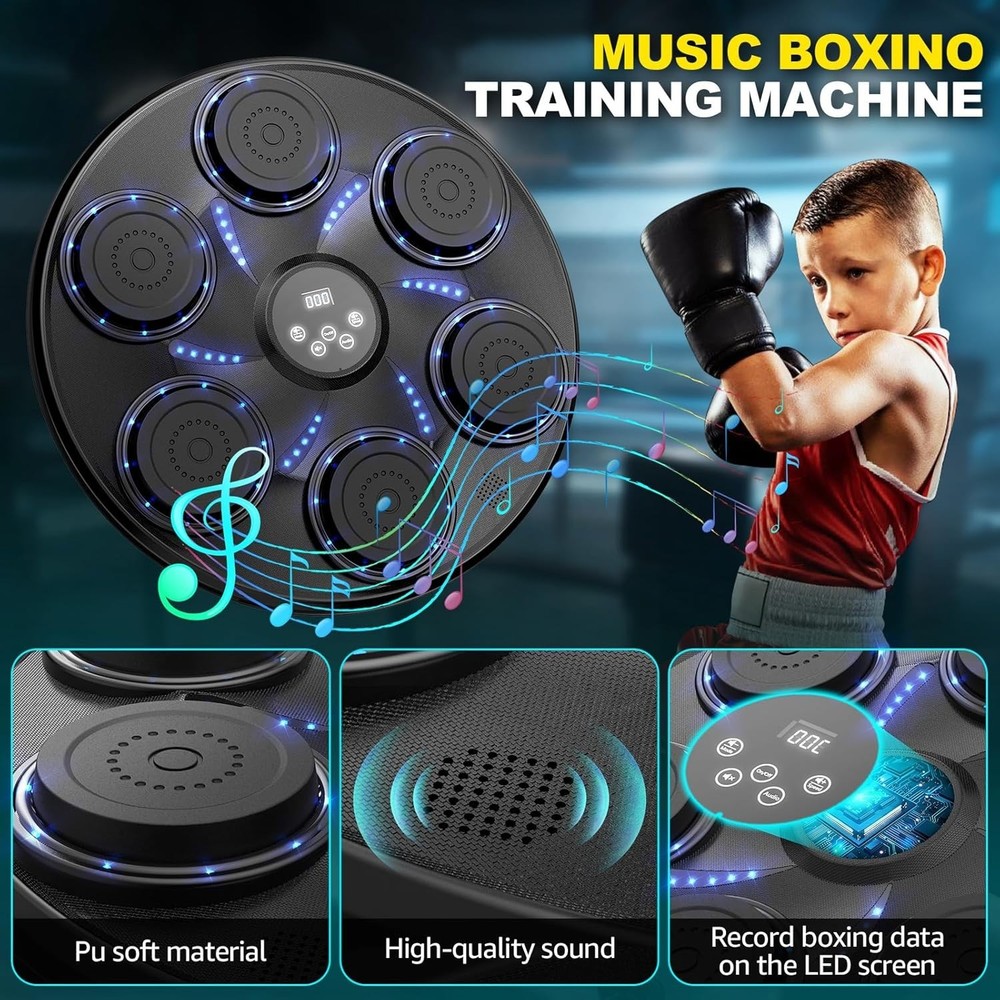 Professional Wall-Mounted Boxing Machine - Includes Gloves & Music Support