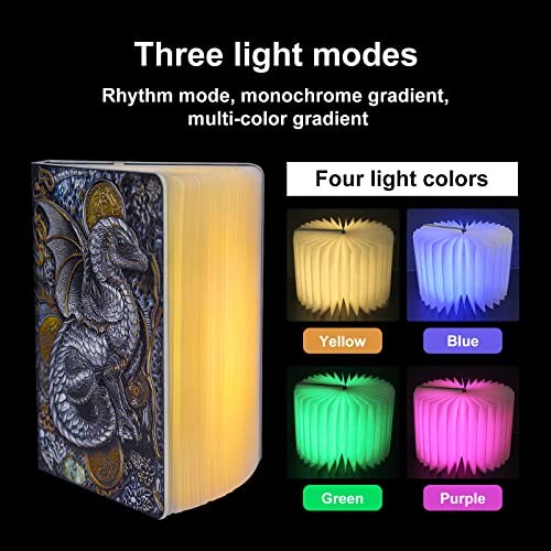 3D Dragon Bluetooth Speaker with Night Light, 3W Portable Bluetooth book light