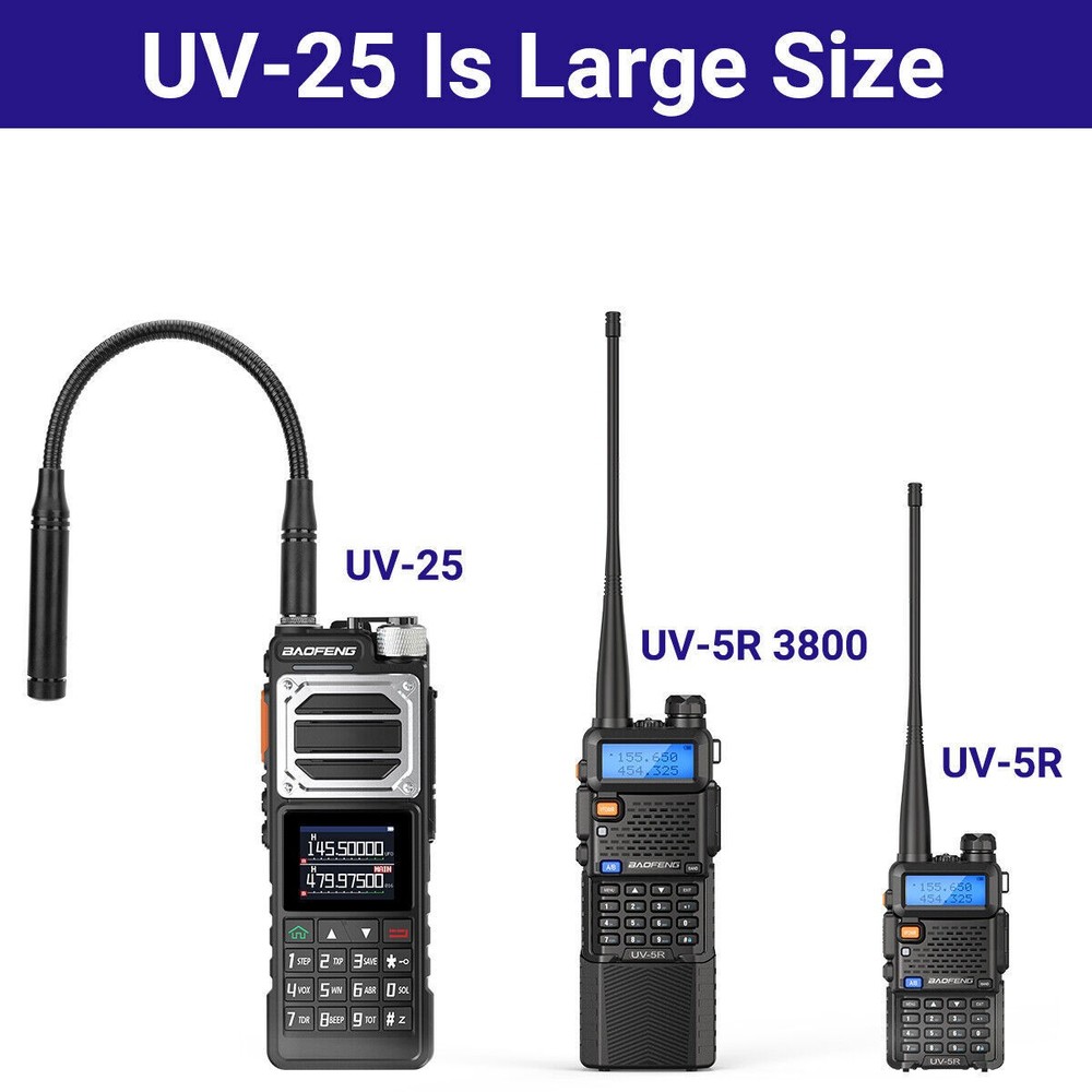 BAOFENG UV25 WALKIE TALKIE LONG RANGE TRI-POWER TWO WAY RADIOS&PROGRAMMING CABLE