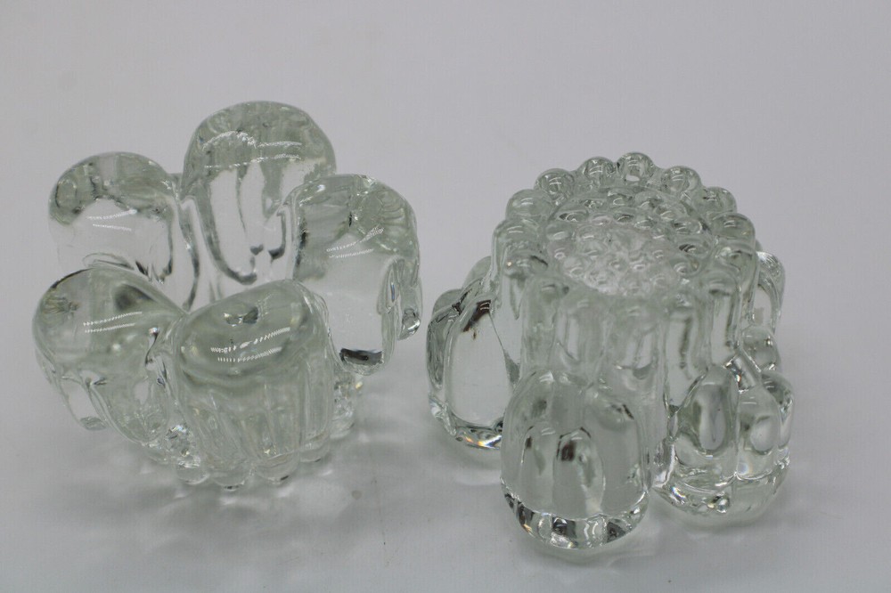 Clear Flower Shaped Taper Holders