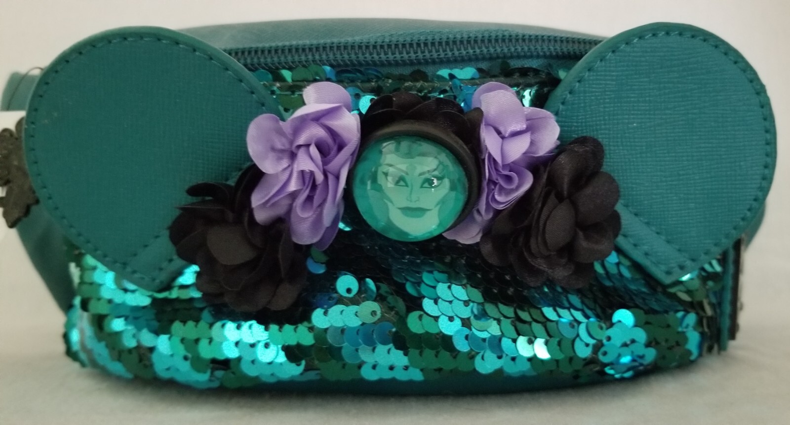 Disney Parks Loungefly Haunted Mansion Madame Leota Fanny Pack Teal Blue Sequin