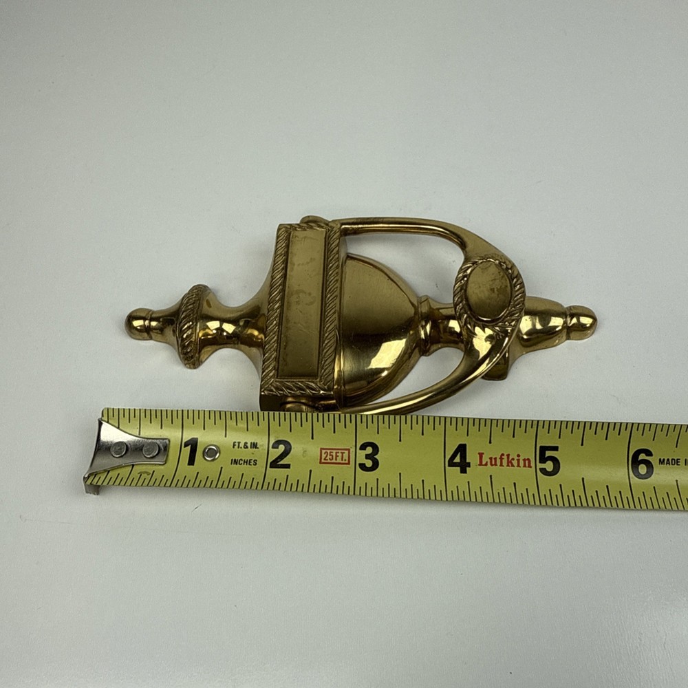 Vintage Solid Brass Door Knocker Threaded Mounting Holes Heavy