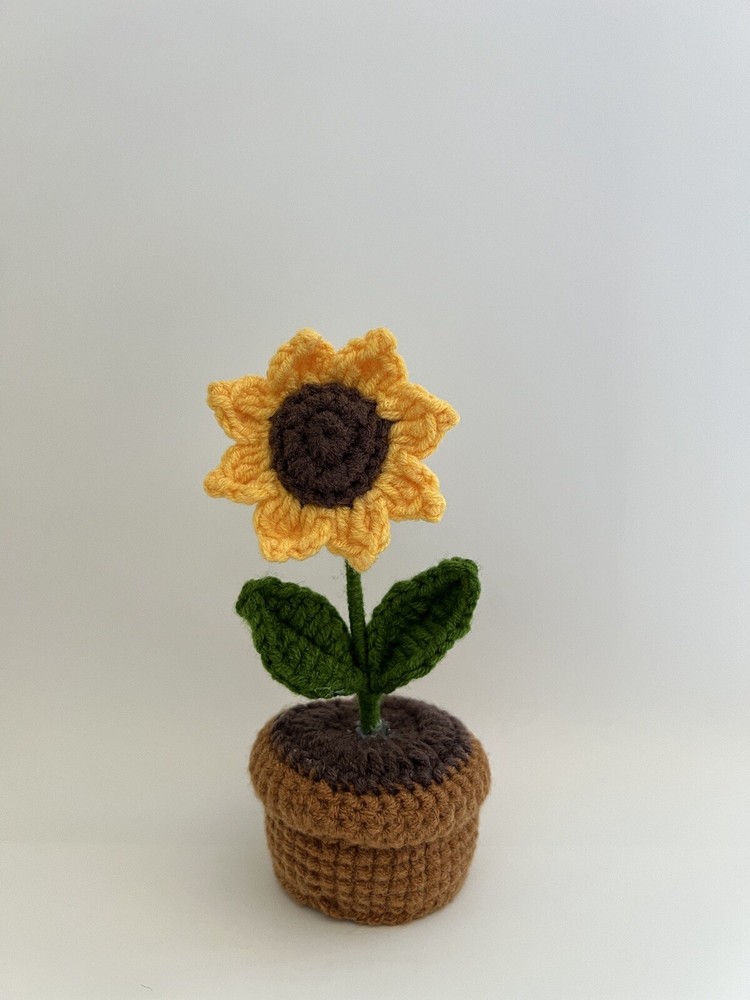 Fluffy Crochet Flowers Small Pots