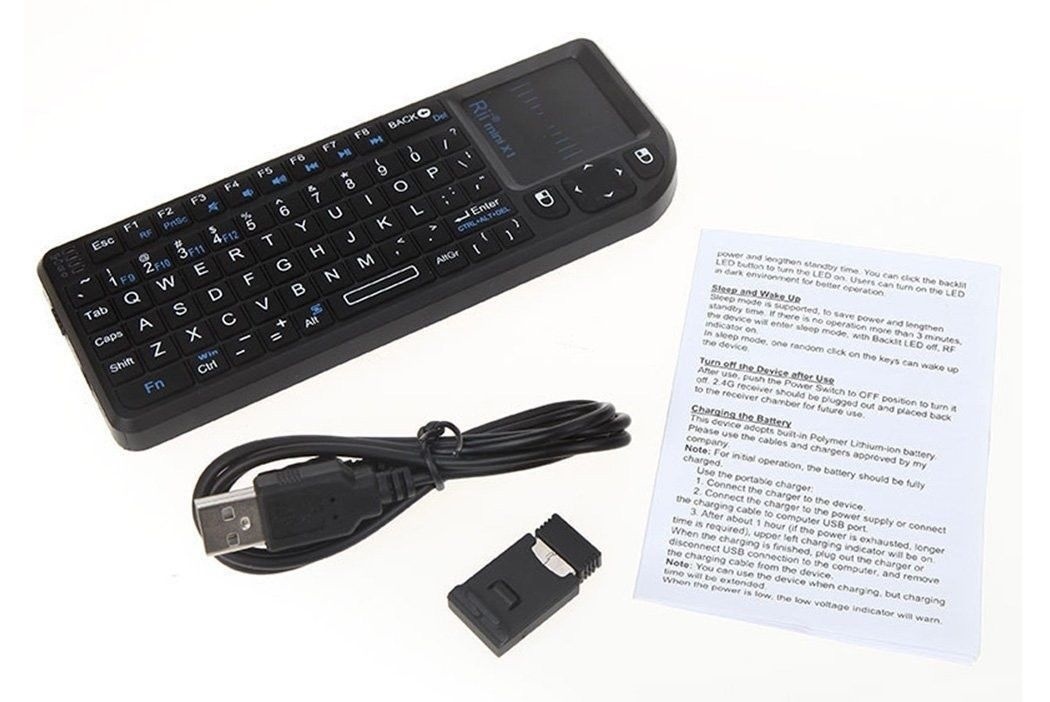 NEW Rii X1 Mini Keyboard Touchpad PC Smart TV Android TV (Bluetooth/ 2.4 Ghz)