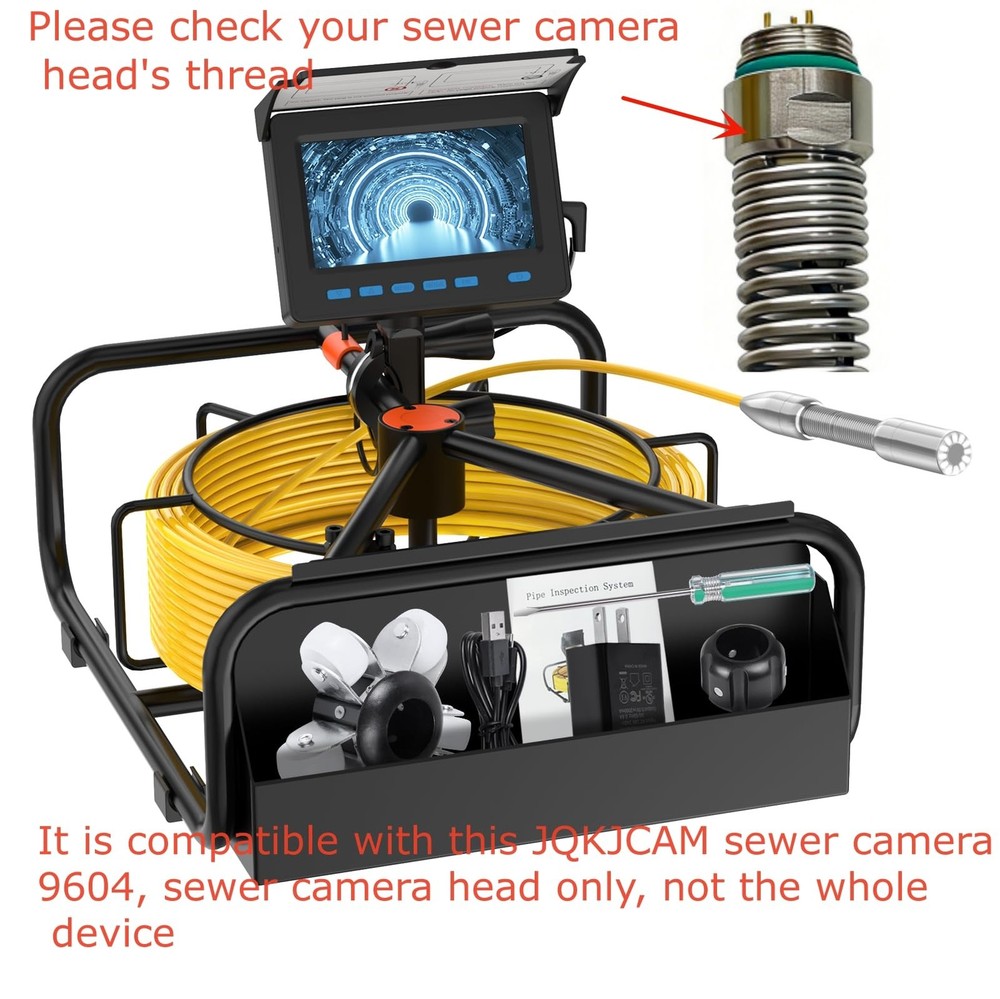 Sewer Camera Head Replacement HD 23mm with Protective Cover Guide Wheel,12LED...