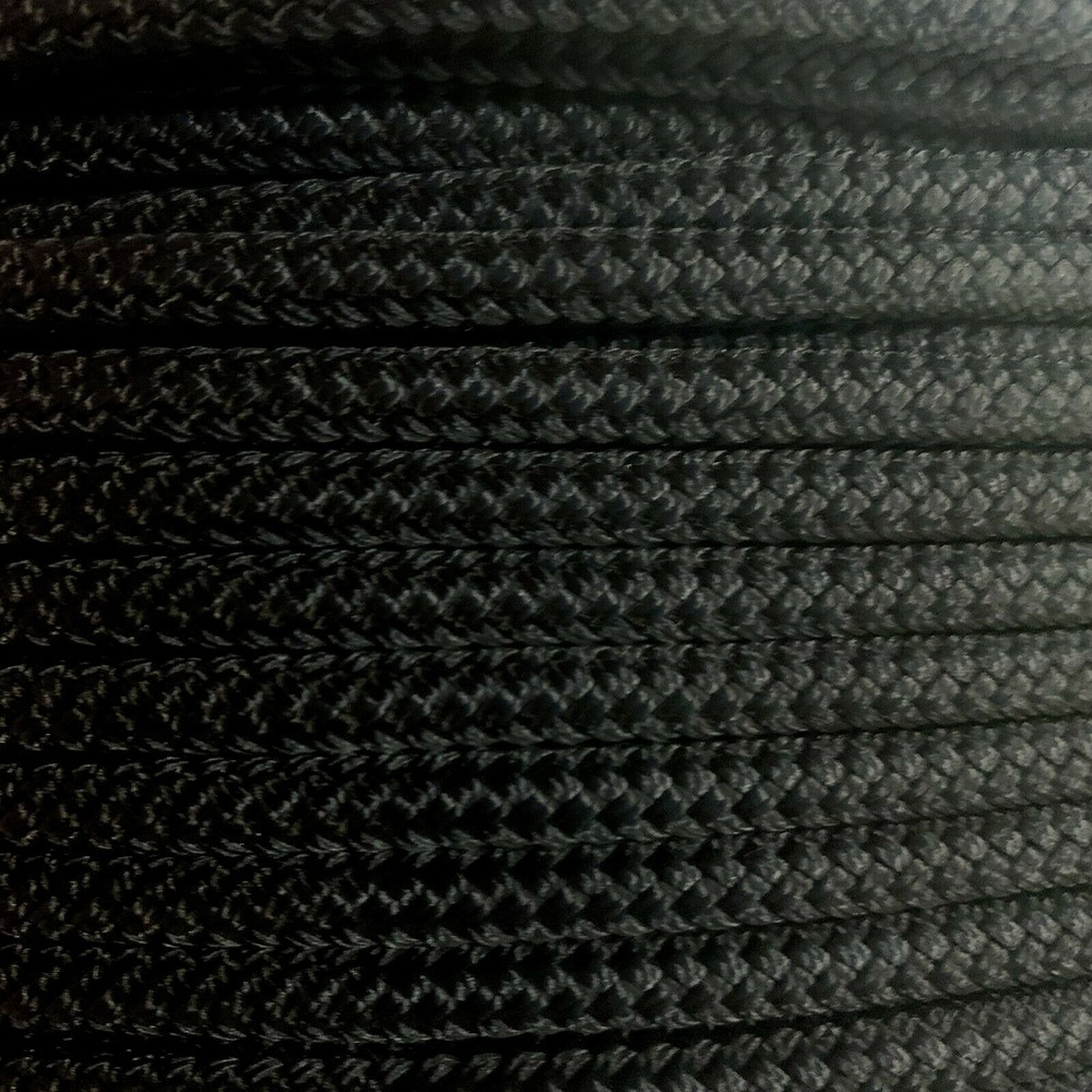 1/4 x 100 ft Premium Braid Polyester Anchor, Halter,Utility Rope Hank. Black.
