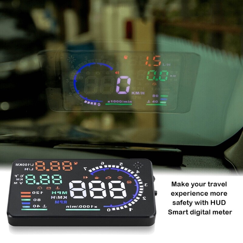 Head Up Display Digital Navigation Speedometer Overspeed Alarm Meter Projector