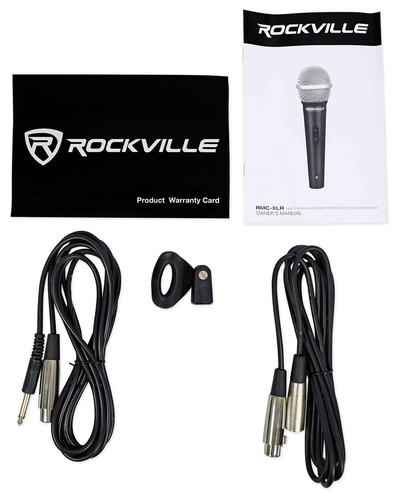 Rockville RMC-XLR High-End Metal DJ Handheld Wired Microphone Mic w (2) Cables