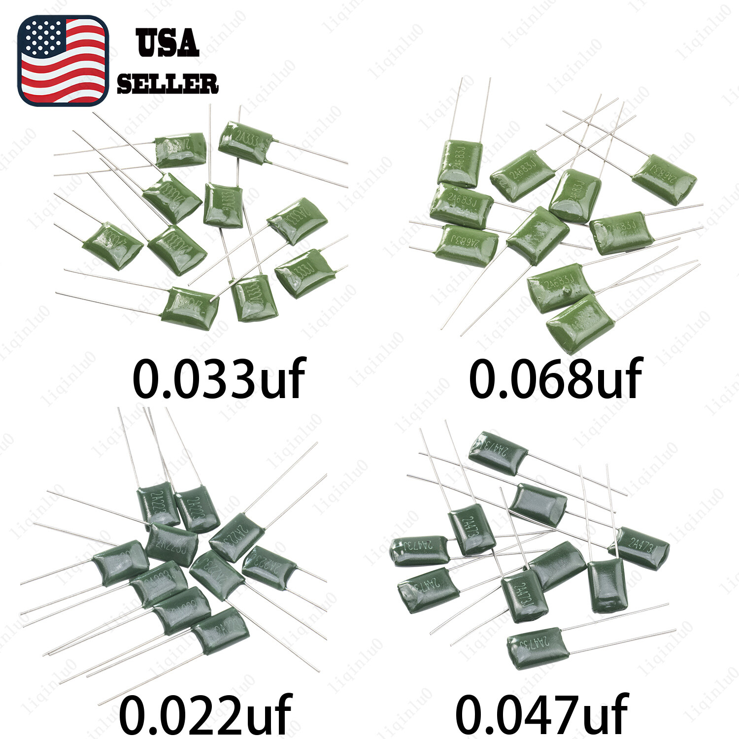 Guitar Capacitors Set 10Pcs .033/.068/.022/.047uf Polyester Film Tone-Caps