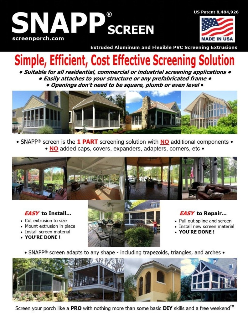 SNAPP® screen PVC Porch Screening Kit (10 Pack - White)