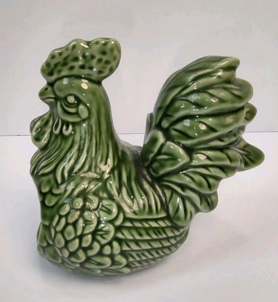 Hand-Painted Cracker Barrel Chicken Scrubby Holder Rooster Farm Earthenware EUC
