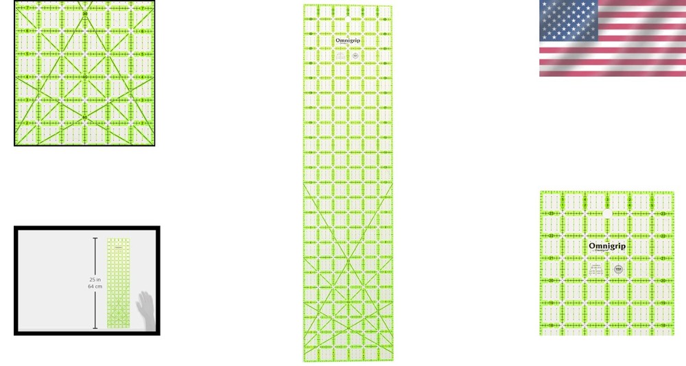 6" x 24" Plastic Quilting Ruler - Neon Green