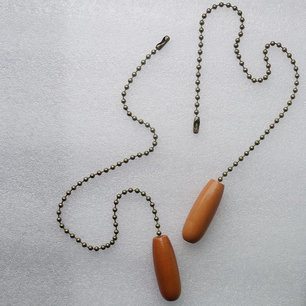 4 Pack Ceiling Fan Pull Chains 12-inch Beaded Ball Chains Wooden Decorative Pend