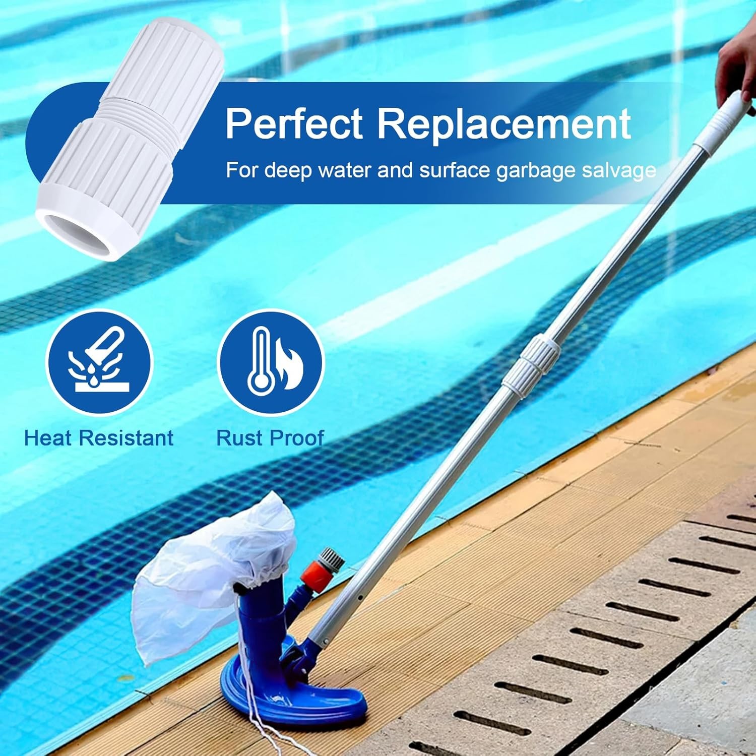 Pool Telescoping Pole Cam Lock Replacement 2pc, EZ for Telescopic...