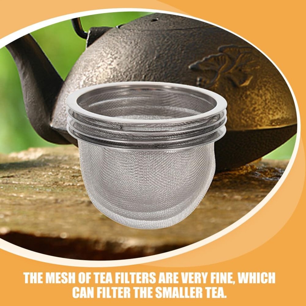 4 PCS Stainless Steel Tea Filter Teapot Replacement Mesh Strainer Insert 8.5cm