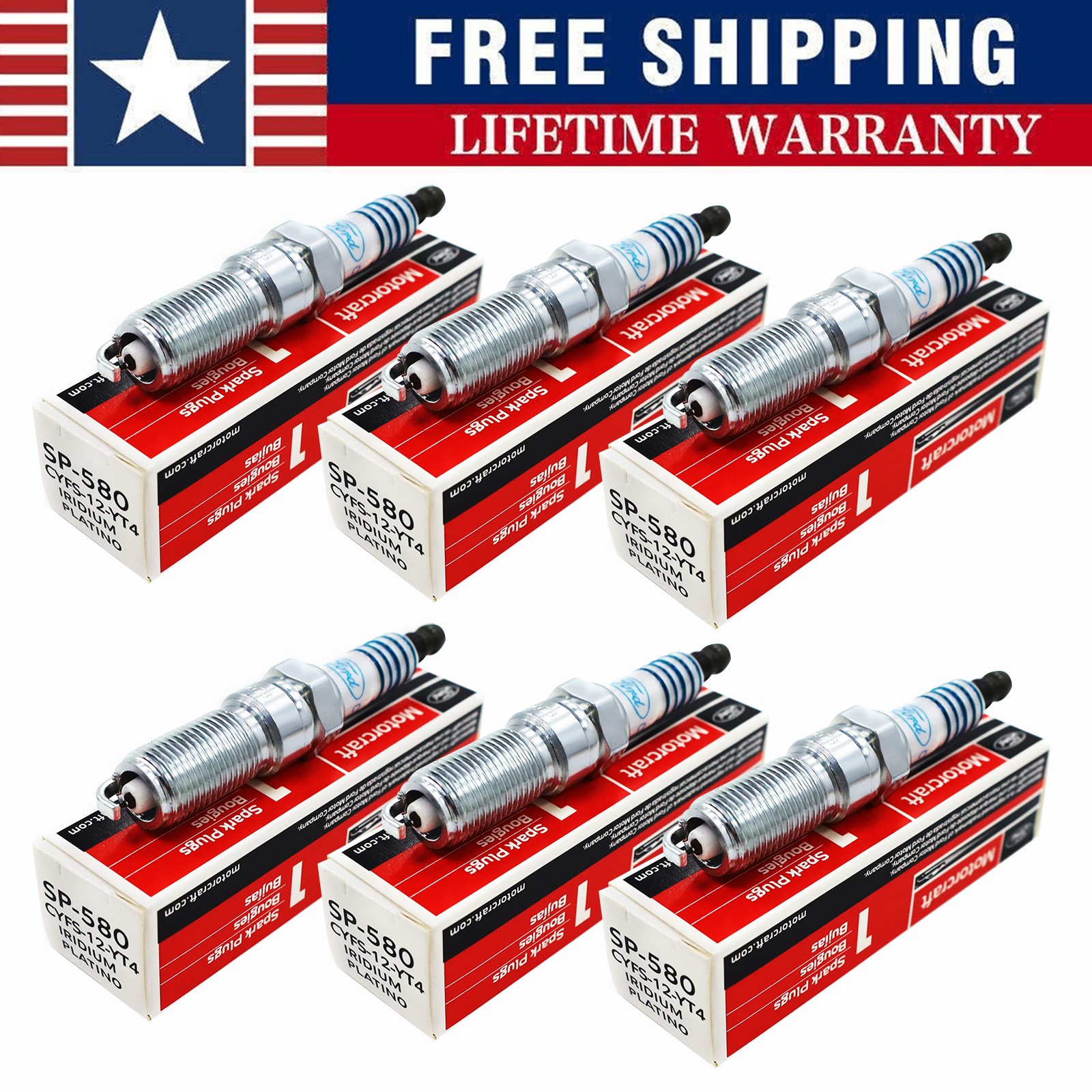 6PCS GENUINE Motorcraft Ignition Coil & Spark Plug For Ford F150 3.5L]