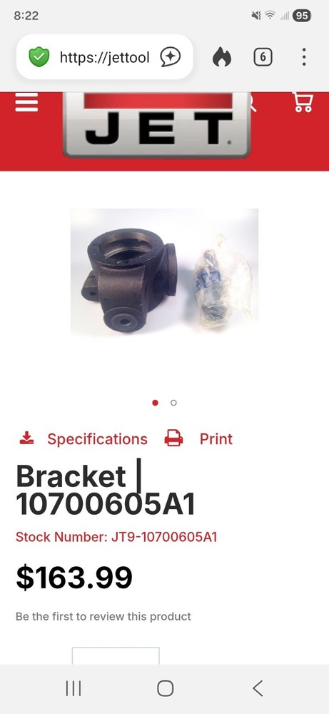 Jet Drill Press Bracket