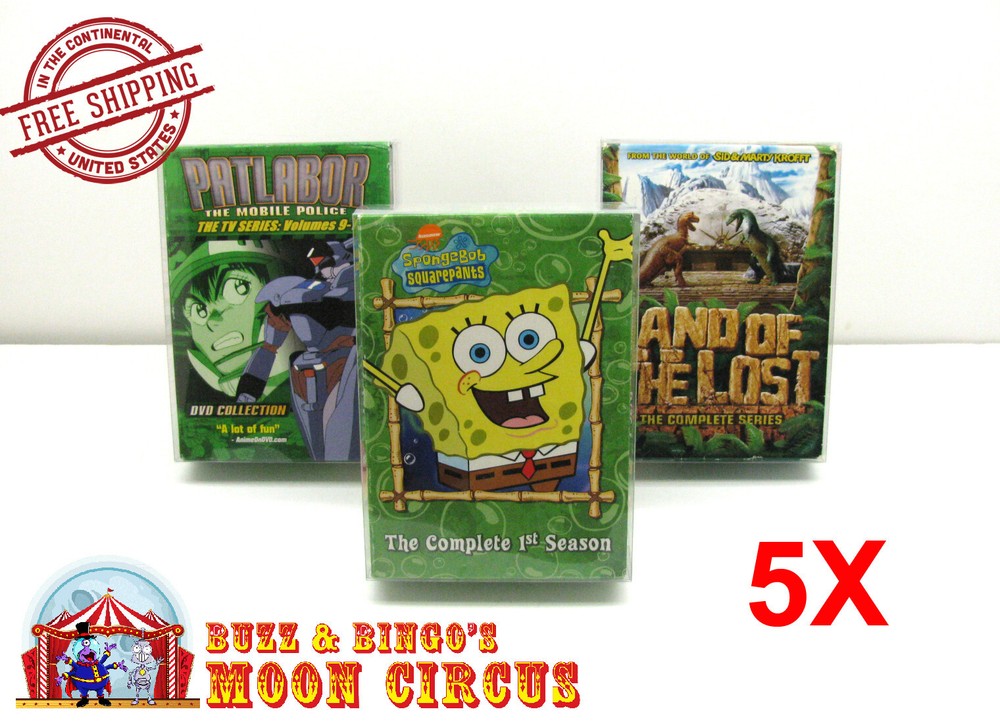 5x DVD OVERSIZED BOX SET (SIZE DVO F) - CLEAR PLASTIC PROTECTIVE BOX PROTECTOR