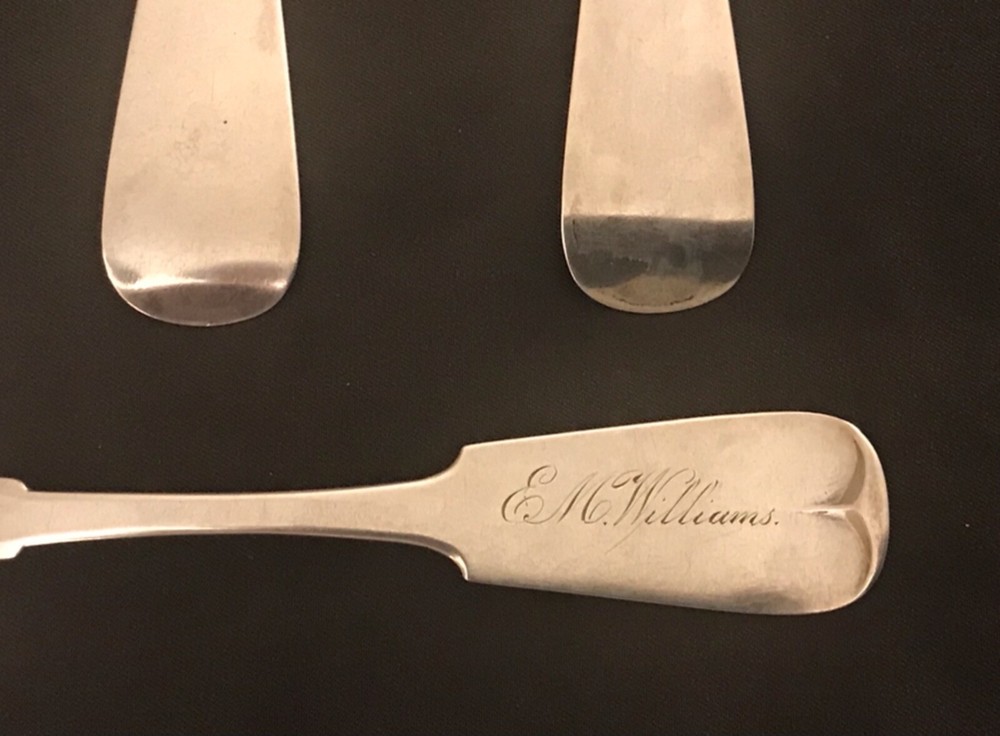 THREE COIN SPOONS FROM SYRACUSE, NEW YORK.