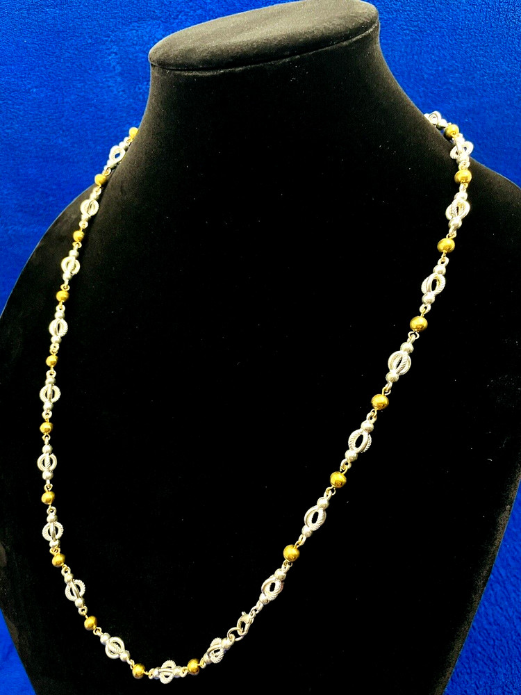 Silver Gold-Tone Necklace 14-inch Statement