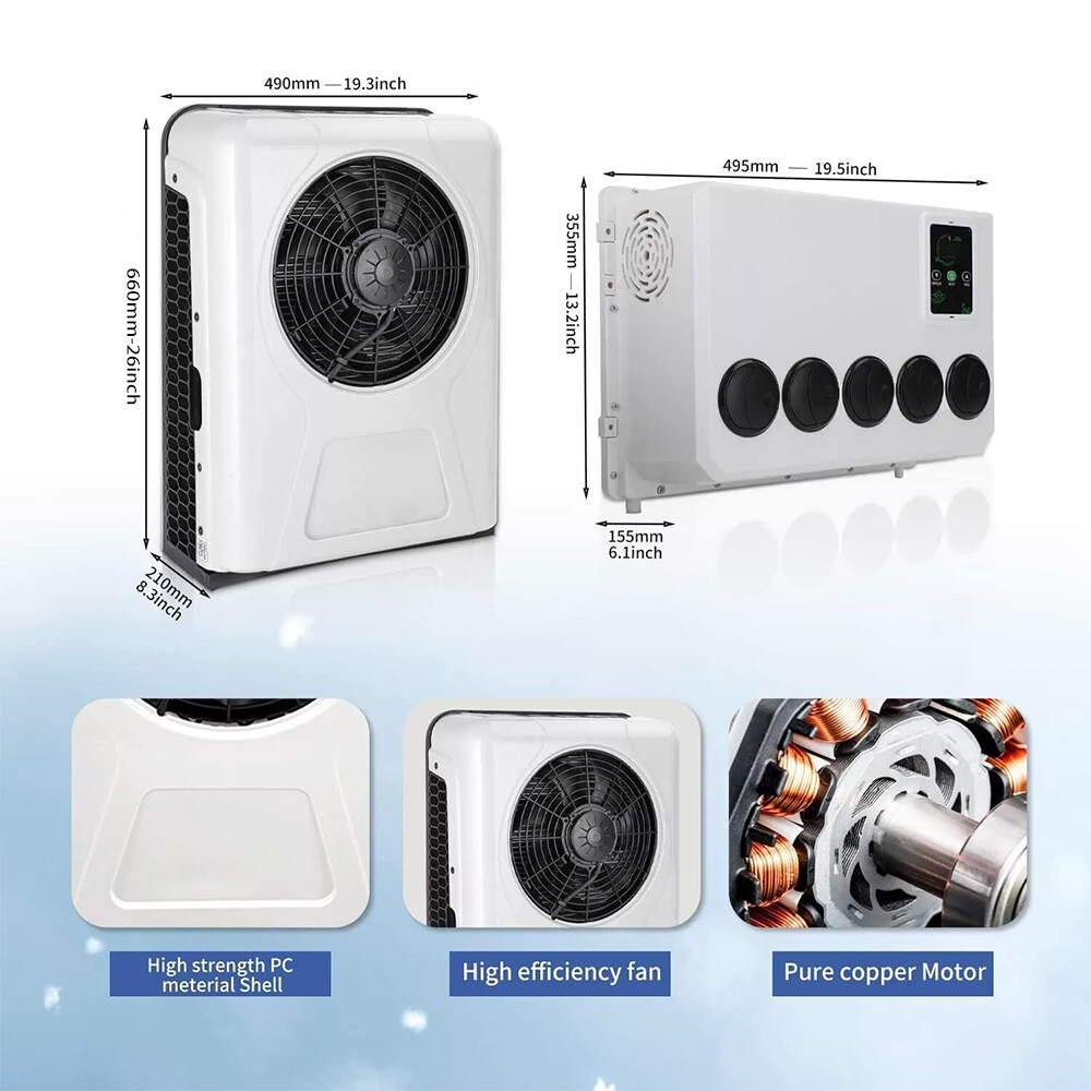 12V 12000BTU Truck Cab Air Conditioner Split A/C For Semi Trucks RV Caravan Vans