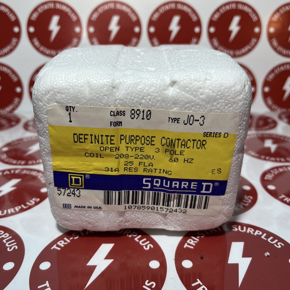 Square D Definite Purpose Contactor Class 8910 Type J0-3 120 V